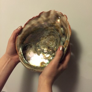 This abalone shell has my  heart wanting to be near the ocean this cold winter. Beach vacation, anyone?